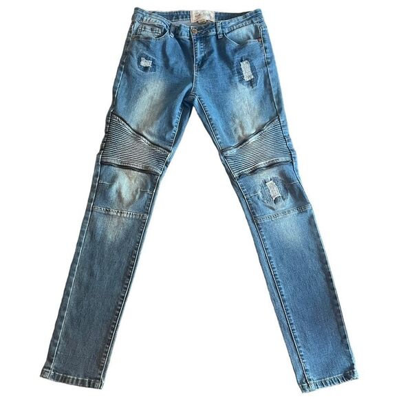 Soho Babe Women's Juniors 11 Blue Skinny Stretch Denim Jeans​​​ - Picture 1 of 13